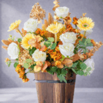 M Wooden Vase Gerbera