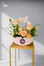 Elegant Small Pink Flower Basket 4 3Pcs.